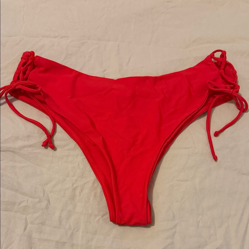 Red Bikini Bottom with Side Ties